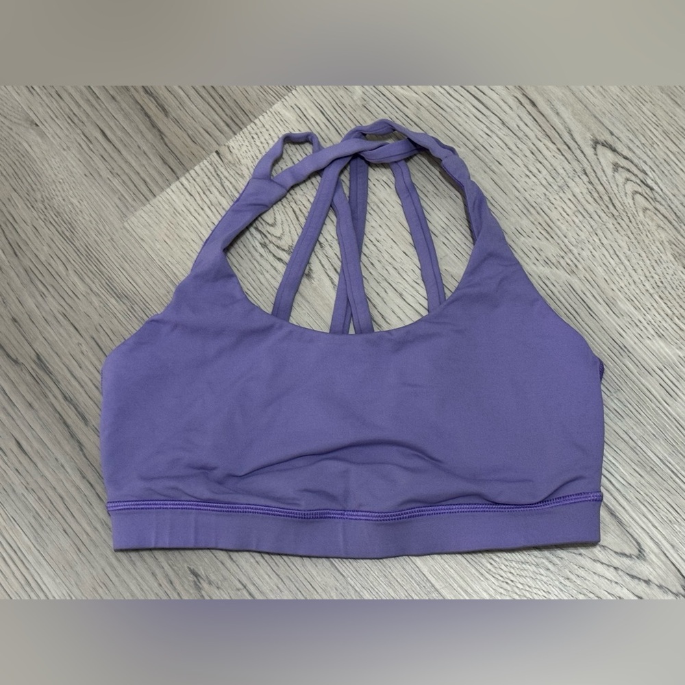 Lululemon PURPLE Energy Sports Bra With Strappy Racerback Size 6